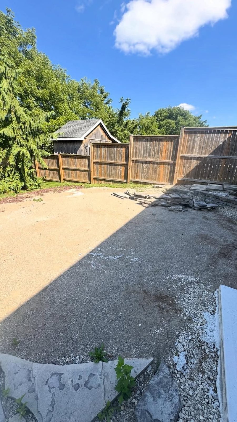 Before a beautiful landscaping area